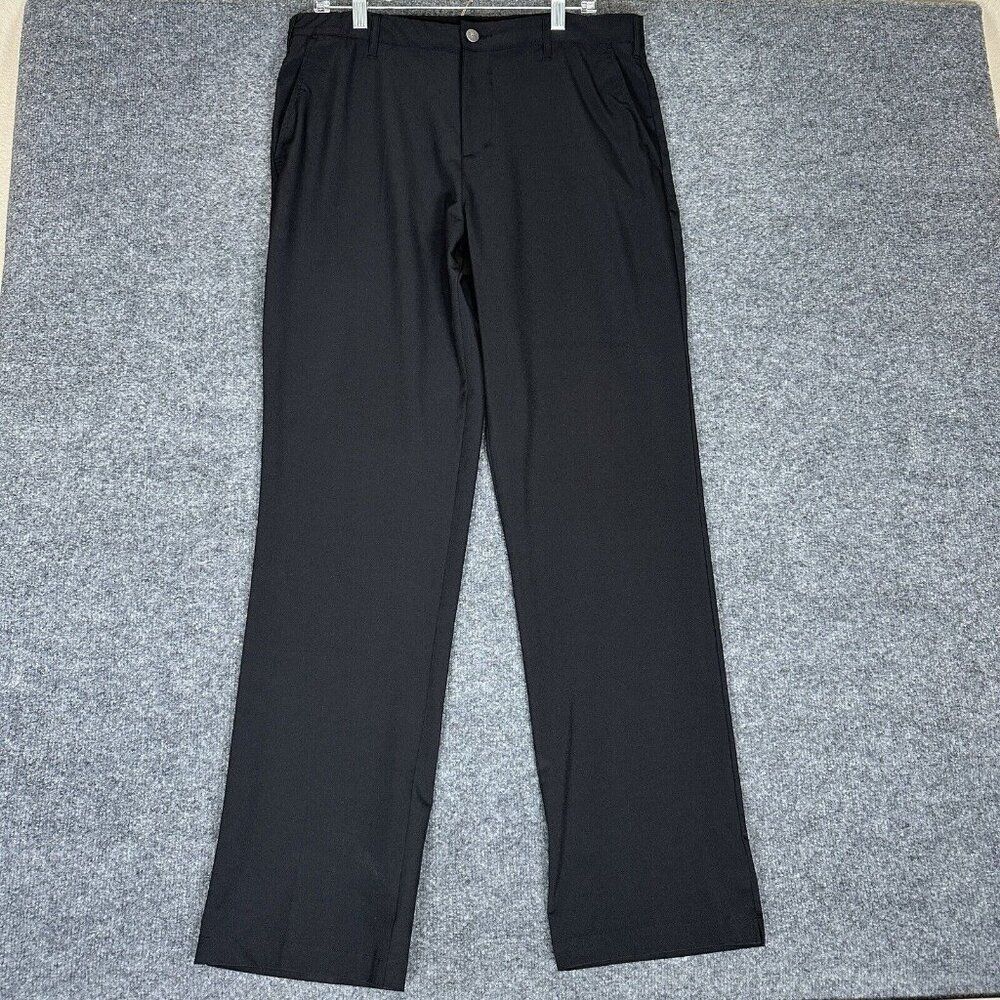 Short Par 4 Pants Mens 36x34 Black Golf Performance Casual Flat Front Chino‎